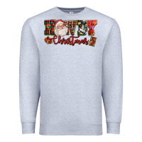 Heather Grey Howdy Christmas Santa Premium Sweatshirt - NancyCooperArtShop