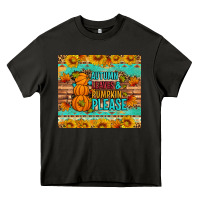 Asphalt Autumn leaves and pumpkin please Heavy Core Tee - Artiststas