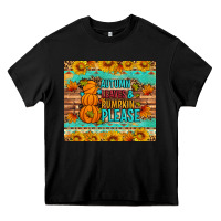 Black Autumn leaves and pumpkin please Heavy Core Tee - Artiststas