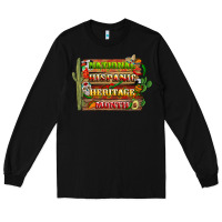 Black national hispanic heritage month with background Long Sleeve Tee - BundleAndBundleShop