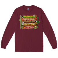Burgundy national hispanic heritage month with background Long Sleeve Tee - BundleAndBundleShop