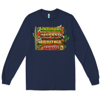 Navy national hispanic heritage month with background Long Sleeve Tee - BundleAndBundleShop