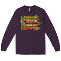 Plum national hispanic heritage month with background Long Sleeve Tee - BundleAndBundleShop