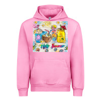 Fuchsia Pink hello summer coffee cups Urban Hoodie - TumblerDesignByShophia