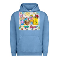 Pigment Pebble Blue hello summer coffee cups Urban Hoodie - TumblerDesignByShophia