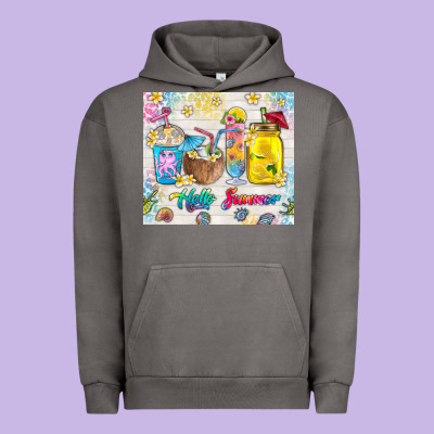 Hello Summer Coffee Cups Urban Hoodie Designed By Tumblerdesignbyshophia