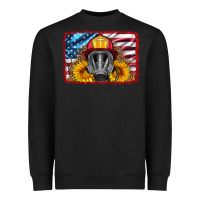 Black firefighter air mask and sunflower Heavyweight Sweatshirt - HRA Design Shop
