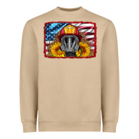 Mushroom firefighter air mask and sunflower Heavyweight Sweatshirt - HRA Design Shop