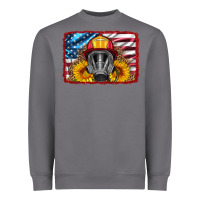 Firefighter Air Mask And Sunflower Heavyweight Sweatshirt | Teevron