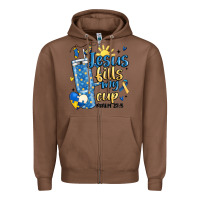 Chestnut down syndrome jesus fills my cup Zipper Hoodie - MaliasSmallBusiness
