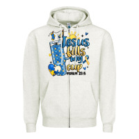 Oatmeal Heather down syndrome jesus fills my cup Zipper Hoodie - MaliasSmallBusiness