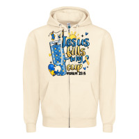 Sandshell down syndrome jesus fills my cup Zipper Hoodie - MaliasSmallBusiness