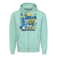 Seafoam down syndrome jesus fills my cup Zipper Hoodie - MaliasSmallBusiness