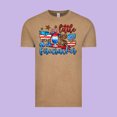 Little Miss Firecracker Vintage Tee Designed By Adodesignshop