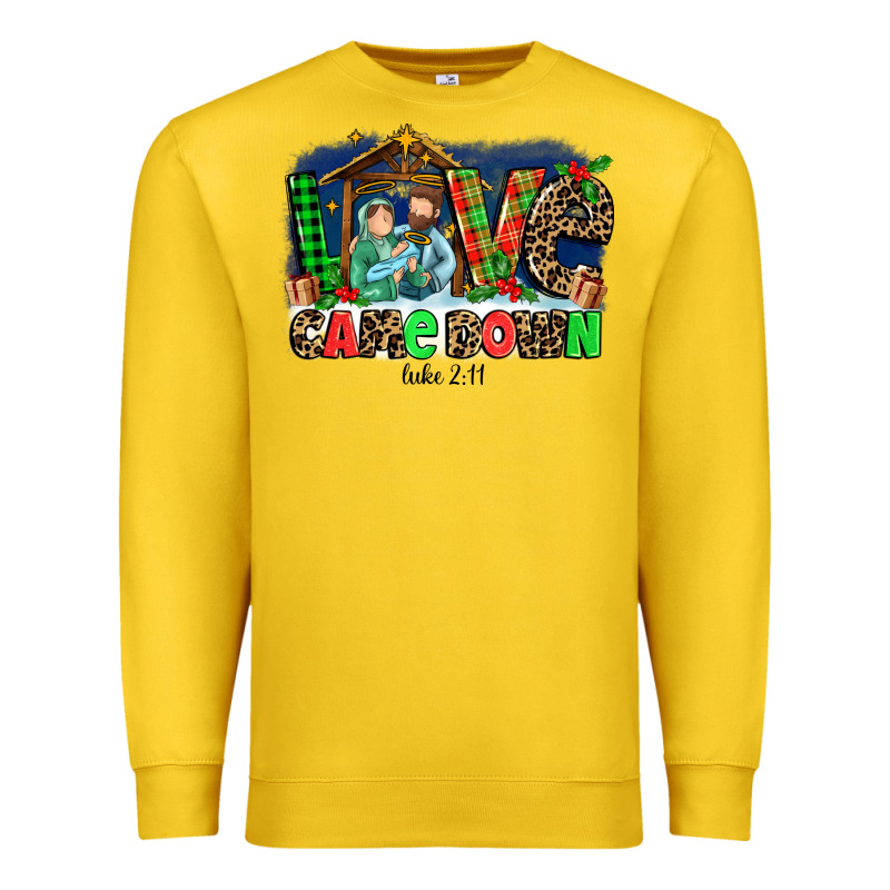 Love Came  Down Luke 2 11 Premium Sweatshirt by MaliasSmallBusiness | Teevron