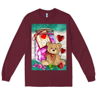 Burgundy candy jar with bear  air Long Sleeve Tee - AdoDesignShop