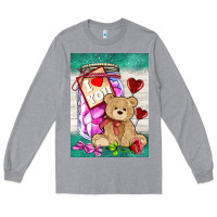 Heather Grey candy jar with bear  air Long Sleeve Tee - AdoDesignShop