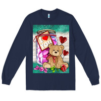 Navy candy jar with bear  air Long Sleeve Tee - AdoDesignShop