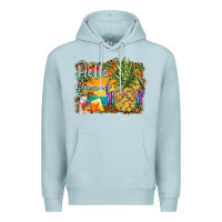 Blue Mist hello summer pineapple Premium Hoodie - BarkalooDesign