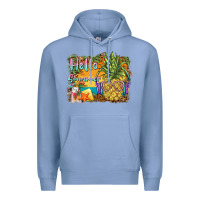 Colony Blue hello summer pineapple Premium Hoodie - BarkalooDesign