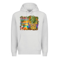 Dove Grey hello summer pineapple Premium Hoodie - BarkalooDesign