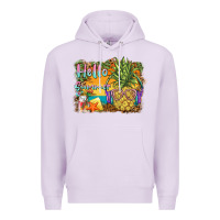 Lilac hello summer pineapple Premium Hoodie - BarkalooDesign