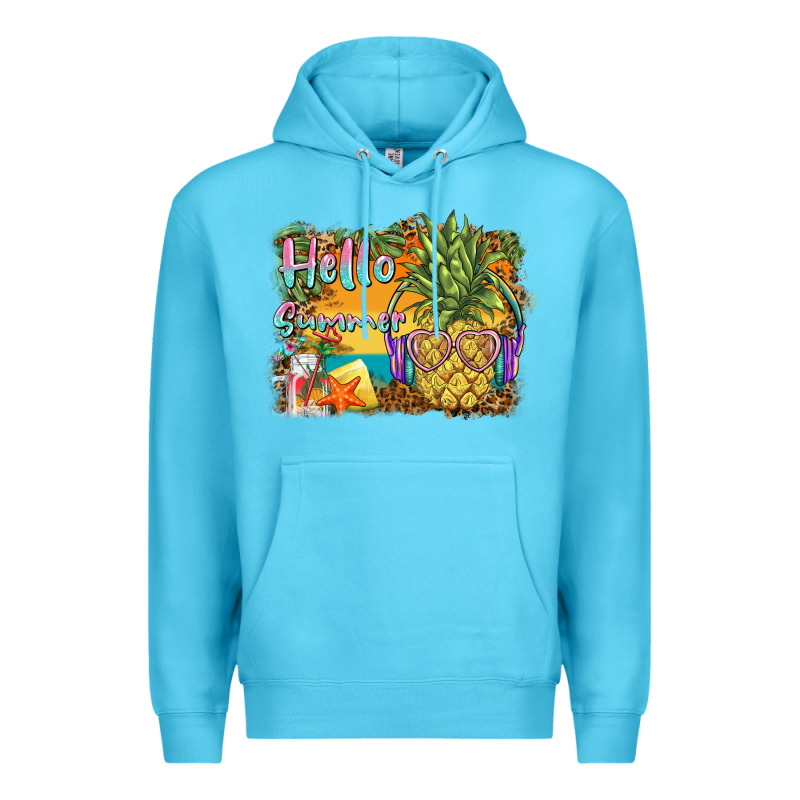 Hello Summer Pineapple Premium Hoodie by BarkalooDesign | Teevron