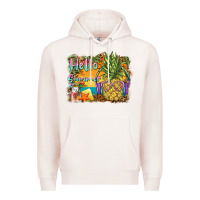 Pale Pink hello summer pineapple Premium Hoodie - BarkalooDesign