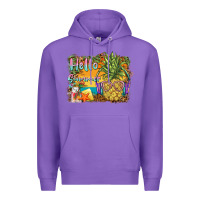 Purple hello summer pineapple Premium Hoodie - BarkalooDesign