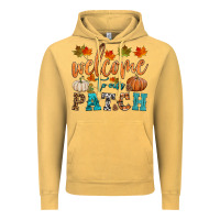 Vintage Mustard welcome to our patch Vintage Hoodie - HRA Design Shop