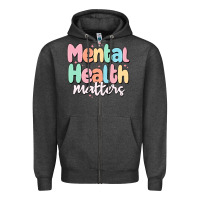 Charcoal Heather mental health matters Zipper Hoodie - MaliasSmallBusiness
