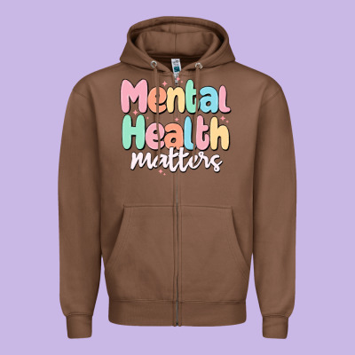 Mental Health Matters Zipper Hoodie Designed By Maliassmallbusiness
