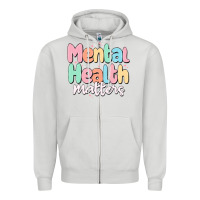 Dove Grey mental health matters Zipper Hoodie - MaliasSmallBusiness