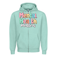 Seafoam mental health matters Zipper Hoodie - MaliasSmallBusiness