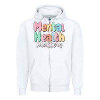 White mental health matters Zipper Hoodie - MaliasSmallBusiness