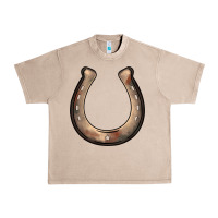 French Oak western horseshoe Urban Heavy Tee - BarkalooDesign