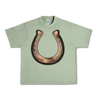 Oil Green western horseshoe Urban Heavy Tee - BarkalooDesign