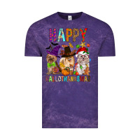 Cloud Purple Happy hallothankmas dog Vintage Tee - FaDigitalArtStudio