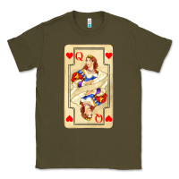 Army Green love playing cards queen Classic Tee - AdoDesignShop