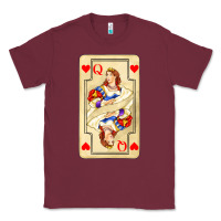 Burgundy love playing cards queen Classic Tee - AdoDesignShop