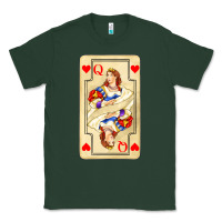 Sports Green love playing cards queen Classic Tee - AdoDesignShop