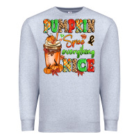 Heather Grey Pumpkin Spice And Everything Nice Premium Sweatshirt - MaliasSmallBusiness