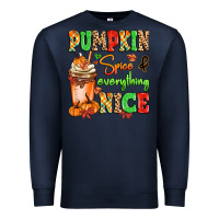 Navy Pumpkin Spice And Everything Nice Premium Sweatshirt - MaliasSmallBusiness