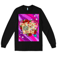 Black playing cards with pearls and glitter air Long Sleeve Tee - AdoDesignShop