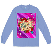 Colony Blue playing cards with pearls and glitter air Long Sleeve Tee - AdoDesignShop