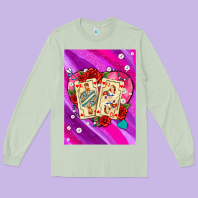 Playing Cards With Pearls And Glitter Air Long Sleeve Tee Designed By Adodesignshop