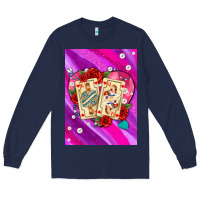Navy playing cards with pearls and glitter air Long Sleeve Tee - AdoDesignShop