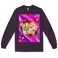 Plum playing cards with pearls and glitter air Long Sleeve Tee - AdoDesignShop