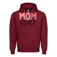 Burgundy mom in every season, she shines with grace Zipper Hoodie - MaliasSmallBusiness
