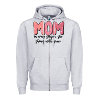 Heather Grey mom in every season, she shines with grace Zipper Hoodie - MaliasSmallBusiness